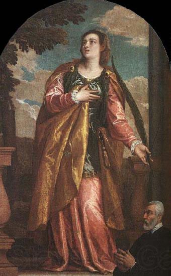 Paolo  Veronese St. Lucy and a Donor Germany oil painting art